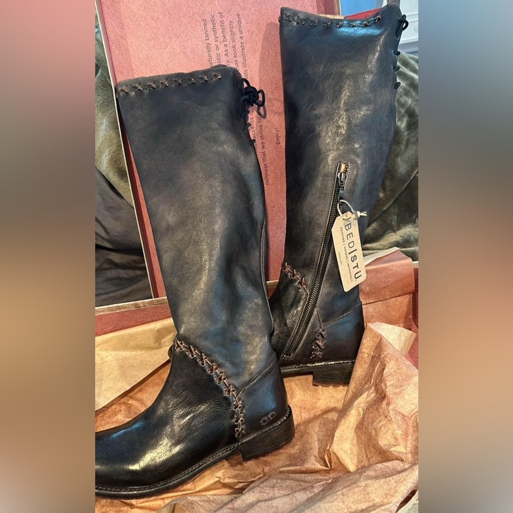 BED|STU Black NWT BedStu Manchester III boots size 8.5 sold by Free People